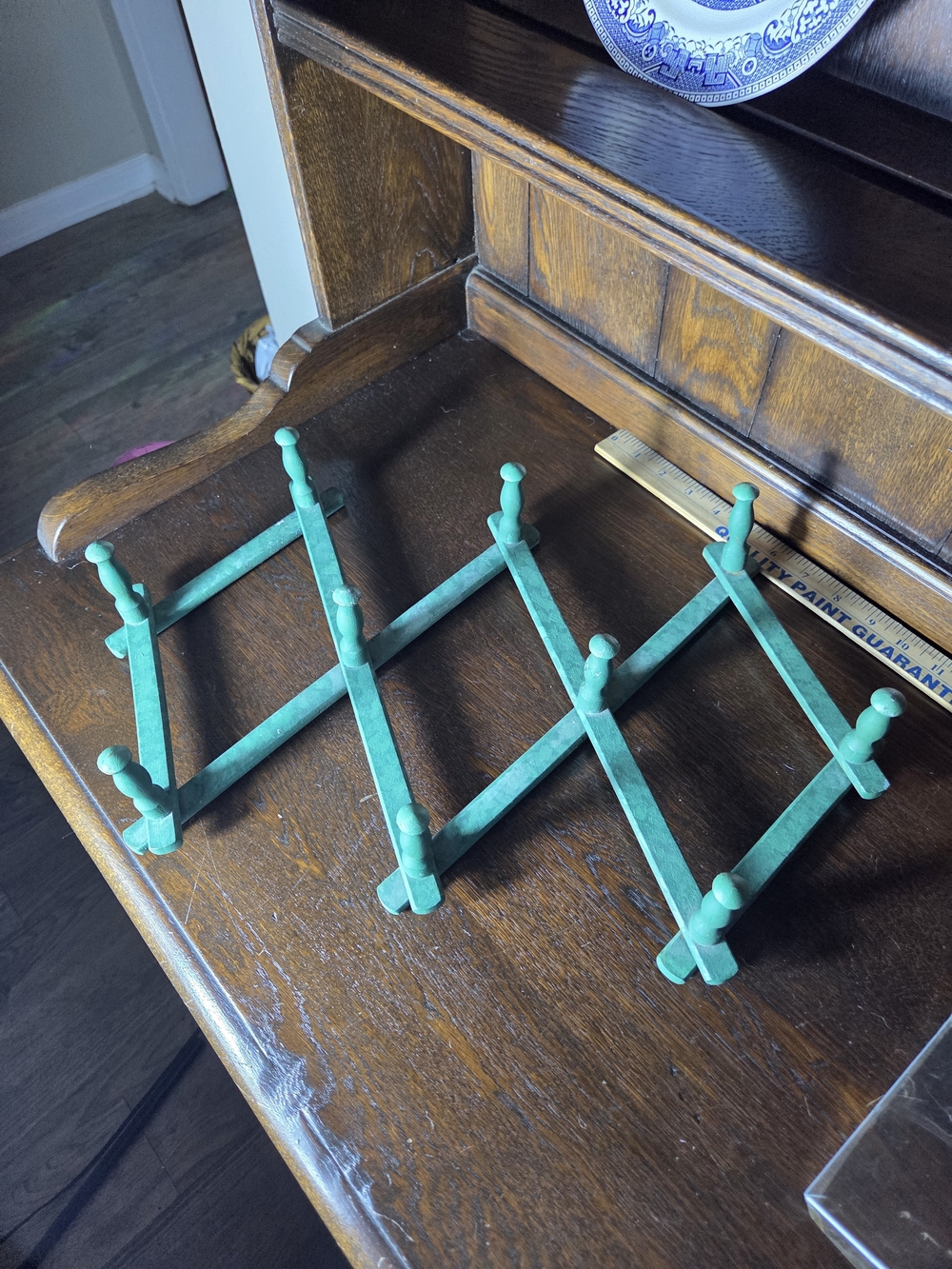 Vintage Turquoise Expandable Wall Hook Rack - Home Wall Decor - Picture 6 of 6